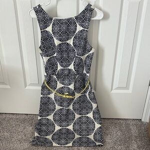 The Limited Navy and White Geometric Dress